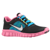 Nike Free Run 3 - Girls' Grade School - Black / Pink