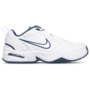 Nike Air Monarch IV - Men's - White/Midnight Navy/Metallic Silver
