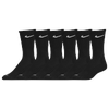 Nike 6 Pack Dri-Fit Crew Sock - Black / Black