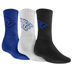 Nike 3 Pack Dri-Fit Fly Crew 1 Sock - Men's - Game Royal/Black/White