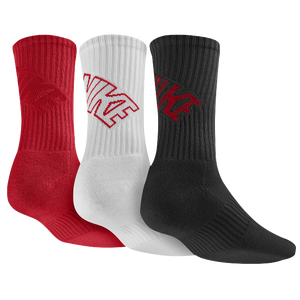 Nike 3 Pack Dri-Fit Fly Crew 1 Sock - Men's - University Red/White/Black