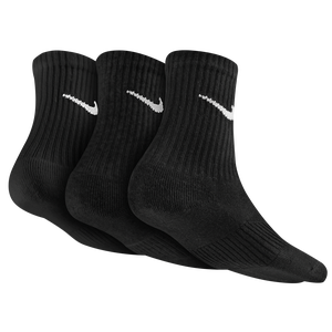 Nike 3 Pack Mositure MGT Cushion Crew Sock - Boys' Grade School - Black/White