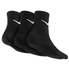 Nike 3 Pack Mositure MGT Cushion Crew Sock - Boys' Grade School - All Black / Black