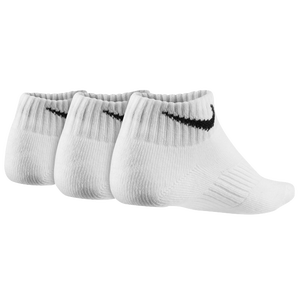 Nike 3 Pack Moisture MGT Cushion Low Cut Sock - Boys' Grade School - White/Grey