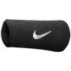 Nike Swoosh Doublewide Wristbands - Men's - All Black / Black