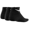 Nike 3 Pack Moisture MGT Cushion Quarter Sock - Boys' Grade School - All Black / Black