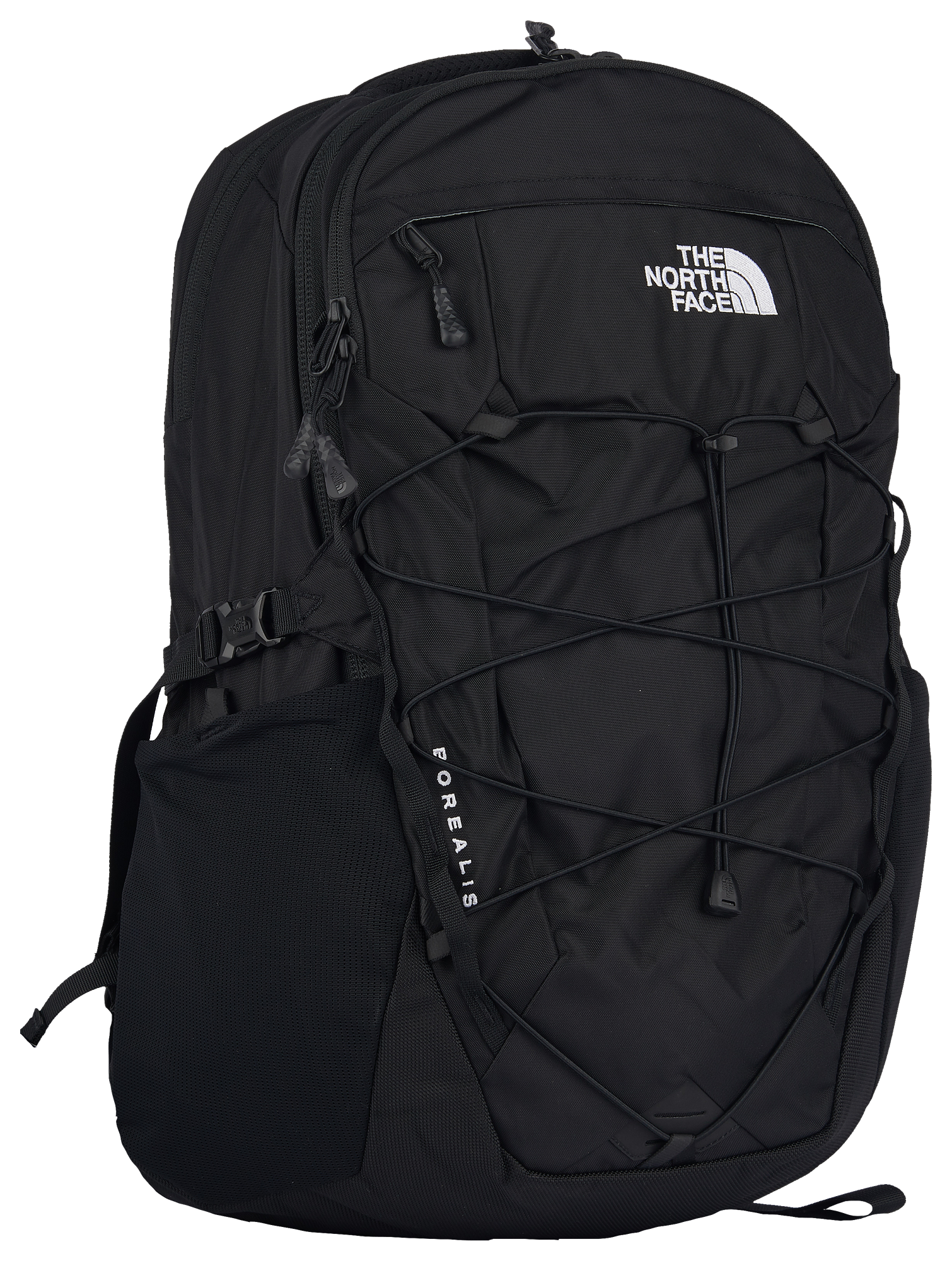 black monogrammed north face backpack