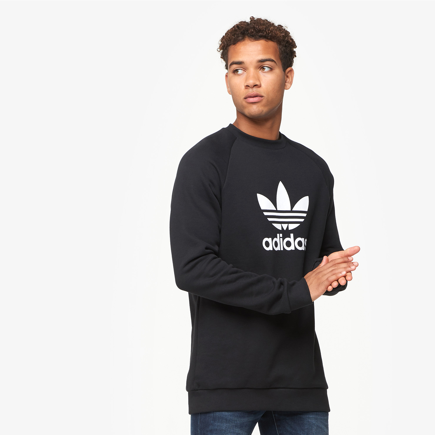 adidas Originals Trefoil Crew - Men's - Casual - Clothing - Black adidas Originals Trefoil Crew - Men's