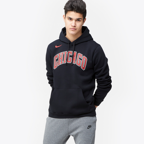 Nike NBA Club Wordmark Hoodie - Men's - Clothing - Chicago Bulls - Black