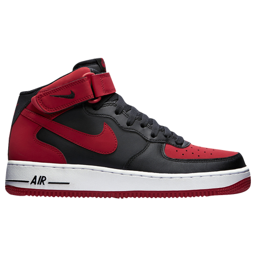 Nike Air Force 1 Mid - Men's - Casual - Shoes - Black/Gym Red/White