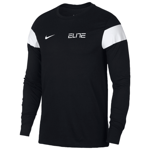 Nike Elite Chest L/S T-Shirt - Men's - Basketball - Clothing - Black