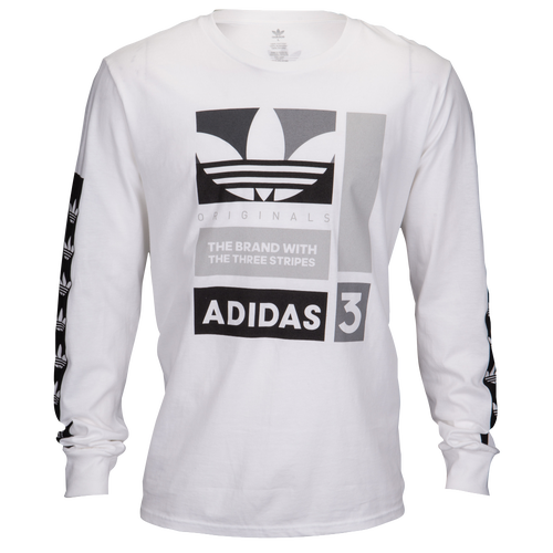 adidas Originals Graphic Long Sleeve T-Shirt - Men's - Casual - Clothing - White/Black/Grey