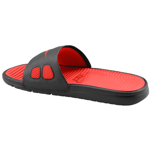 Nike Benassi Solarsoft Slide - Men's - Casual - Shoes - Black/Sport Red
