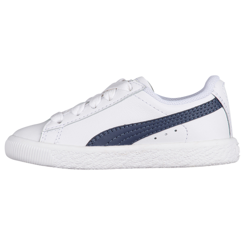PUMA Clyde - Boys' Toddler - Basketball - Shoes - White/New Navy