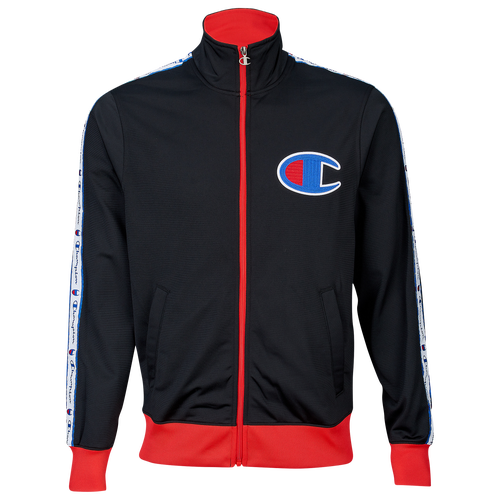 Champion Big C Track Jacket - Men's - Casual - Clothing - Black/Scarlet