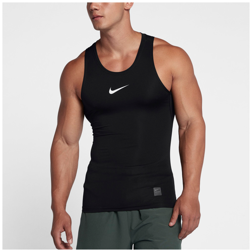 Nike Pro Compression Tank - Men's - Training - Clothing - Black/White/White