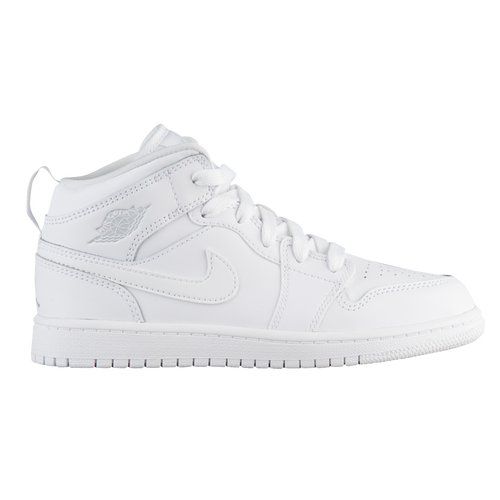 Jordan AJ1 Mid - Boys' Preschool - Basketball - Shoes - White/Pure Platinum