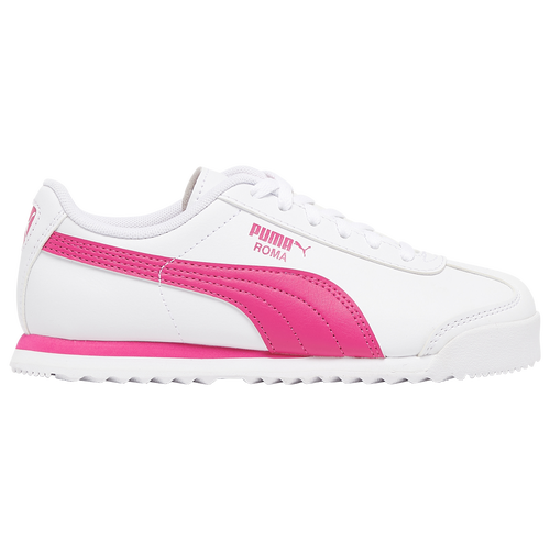 PUMA Roma - Girls' Preschool - Casual - Shoes - White/Fuchsia Purple