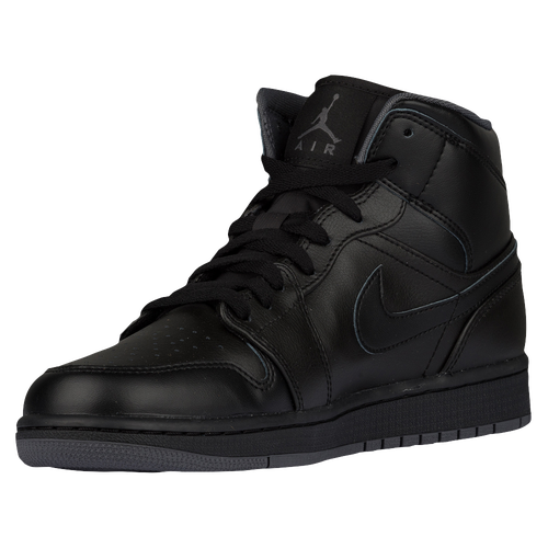 Jordan AJ1 Mid - Men's - Basketball - Shoes - Black/Black/Dark Grey