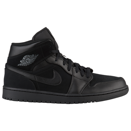 Jordan AJ 1 Mid - Men's - Basketball - Shoes - Black/Dark Grey/Black