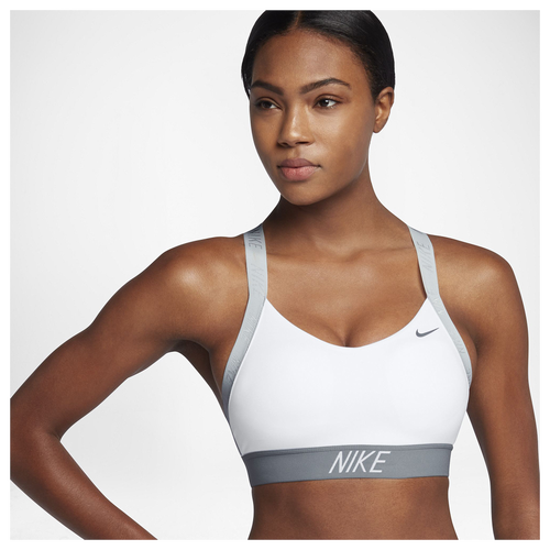 Nike Pro Indy Logo Back Bra - Women's - Training - Clothing - White