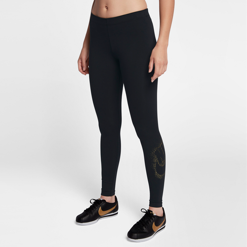 nike leggings metallic logo