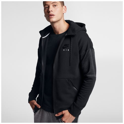 Nike Air Full Zip Hoodie - Men's - Casual - Clothing - Black/Anthracite ...