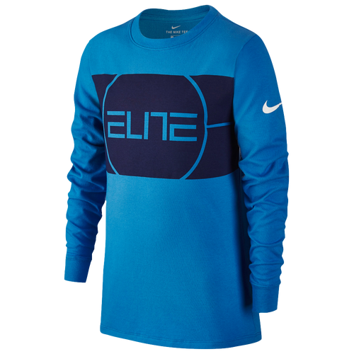 Nike Elite Logo Long Sleeve T-Shirt - Boys' Grade School - Basketball ...