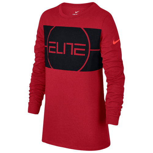 Nike Elite Logo Long Sleeve T-Shirt - Boys' Grade School - Basketball ...