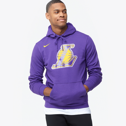 Nike NBA Club Logo Hoodie - Men's - Clothing - Los Angeles Lakers - Purple