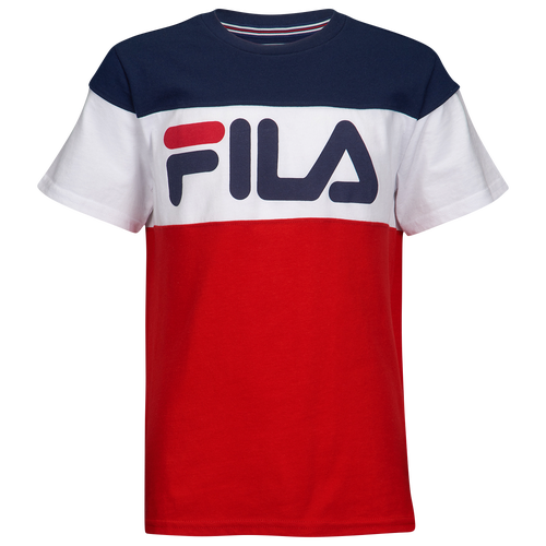 Fila Colorblock T-Shirt - Boys' Grade School - Casual - Clothing - Navy ...