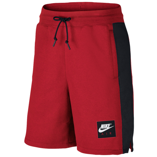 red nike fleece shorts mens