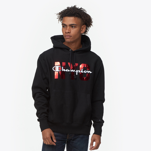 red and black champion sweatshirt