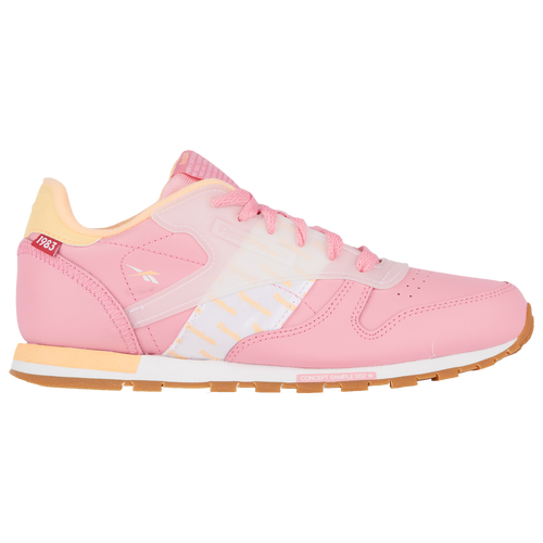 Reebok Classic Leather - Girls' Grade School - Casual - Shoes - Pink/White