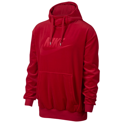 Nike Velour Pullover Hoodie - Men's - Casual - Clothing - Gym Red/Gym Red