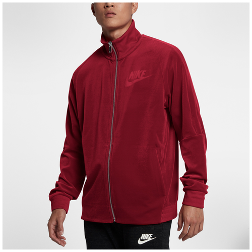 Nike Velour Track Jacket - Men's - Casual - Clothing - Gym Red/Gym Red